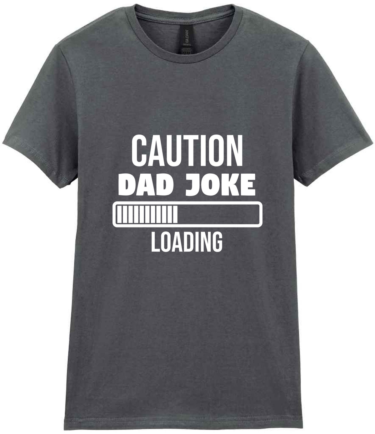 Caution Dad Joke Loading t-shirt in charcoal