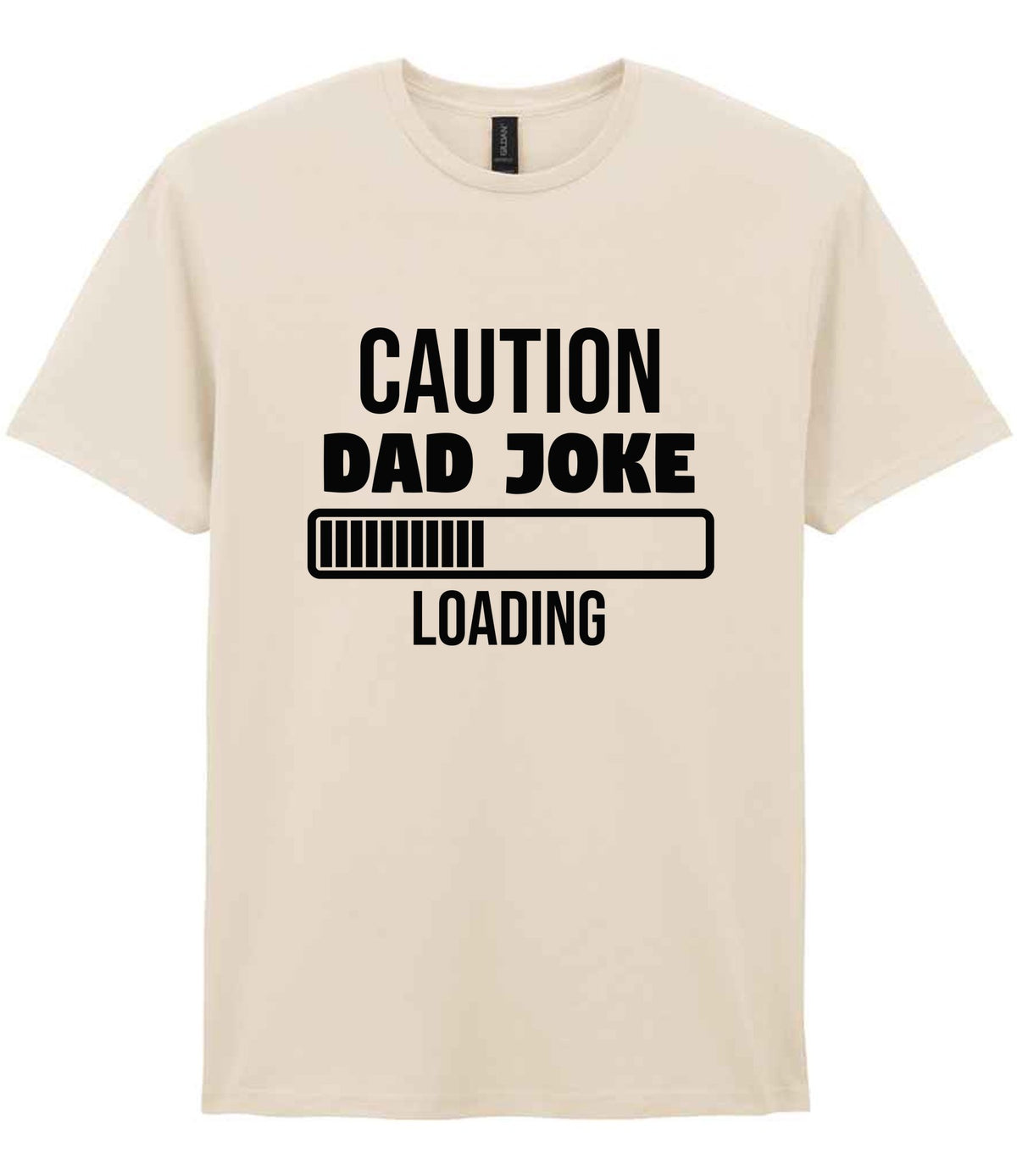 Caution Dad Joke Loading t-shirt in natural