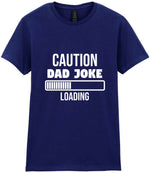 Caution Dad Joke Loading t-shirt in navy