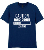 Caution Dad Joke Loading t-shirt in navy