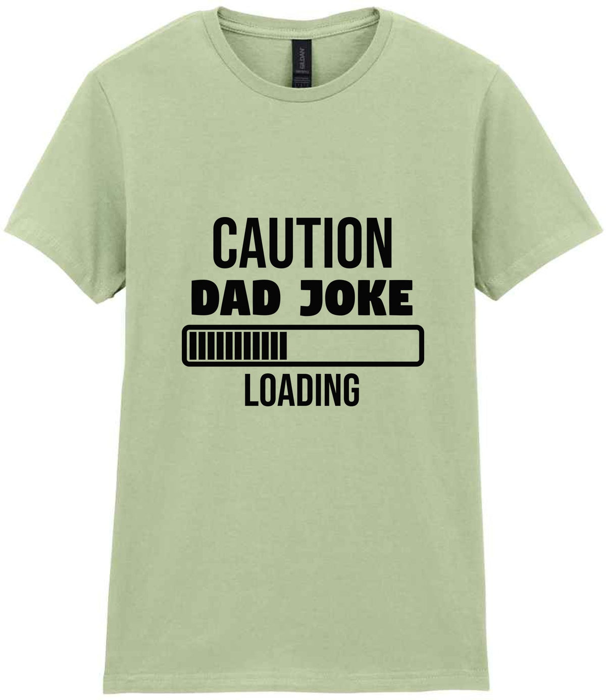 Caution Dad Joke Loading t-shirt in pistachio