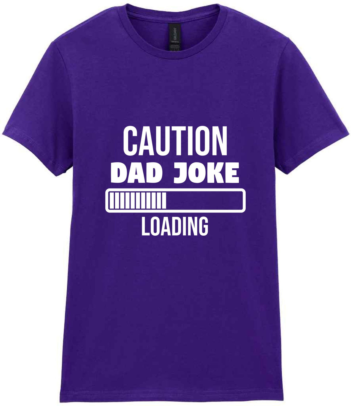 Caution Dad Joke Loading t-shirt in purple