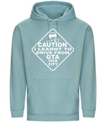 Caution I Learnt to Drive From Gta Vice City hoodie in seafoam