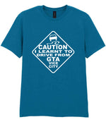 Caution I Learnt to Drive From Gta Vice City t-shirt in antique sapphire