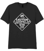 Caution I Learnt to Drive From Gta Vice City t-shirt in black