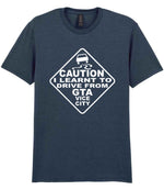 Caution I Learnt to Drive From Gta Vice City t-shirt in dark heather