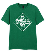 Caution I Learnt to Drive From Gta Vice City t-shirt in kelly green