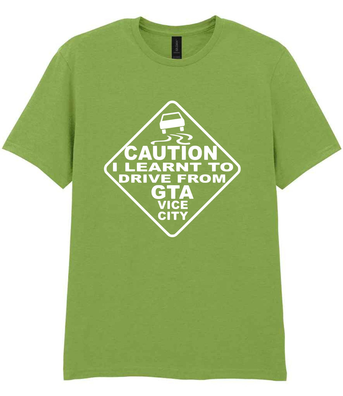 Caution I Learnt to Drive From Gta Vice City t-shirt in kiwi