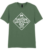Caution I Learnt to Drive From Gta Vice City t-shirt in military green