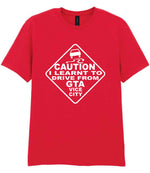 Caution I Learnt to Drive From Gta Vice City t-shirt in red
