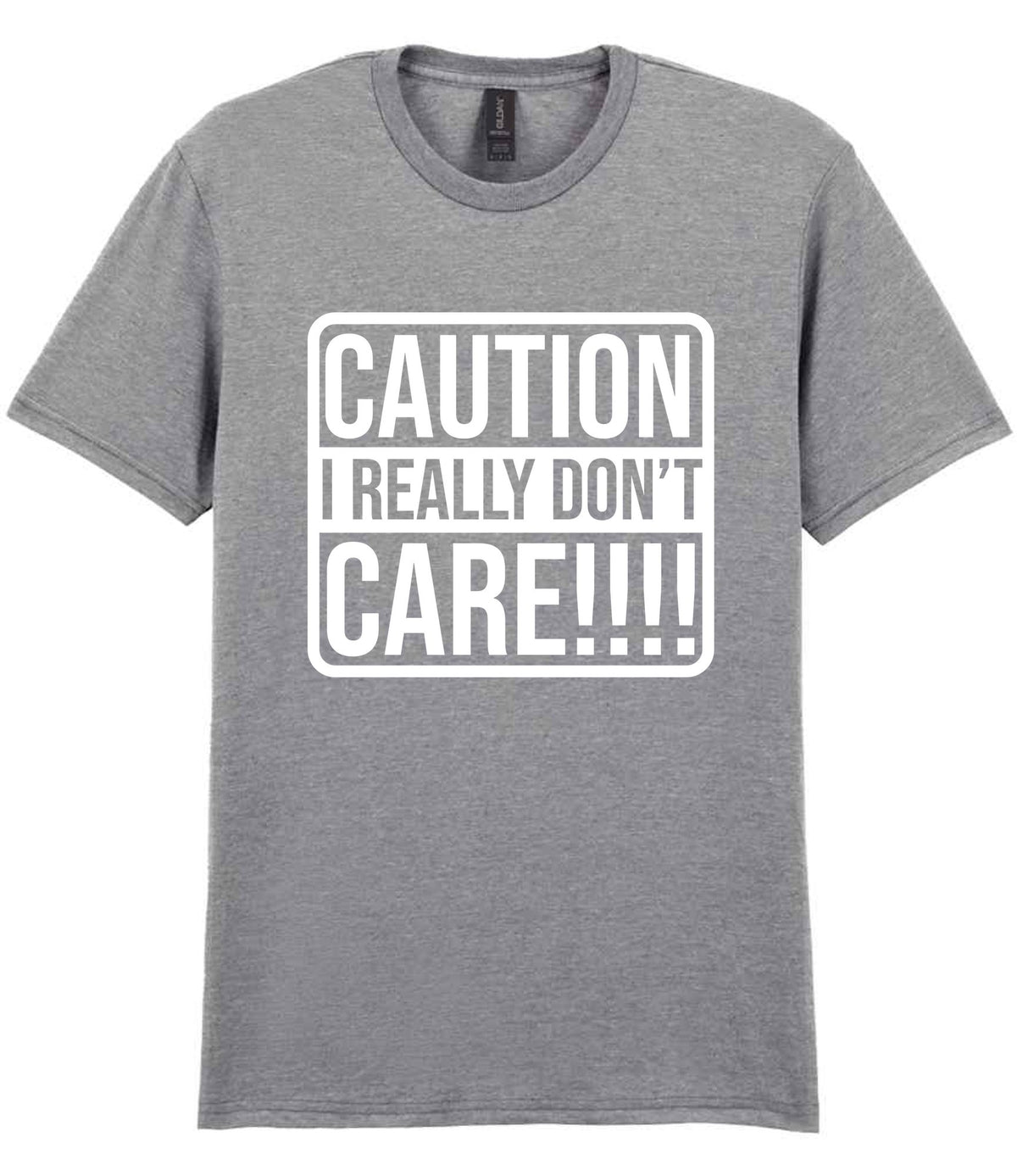Caution I Really Don't Care!!!! t-shirt in sport grey