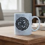 Celtic Knot Circle marble mug in blue