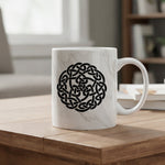 Celtic Knot Circle marble mug in grey