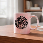 Celtic Knot Circle marble mug in red