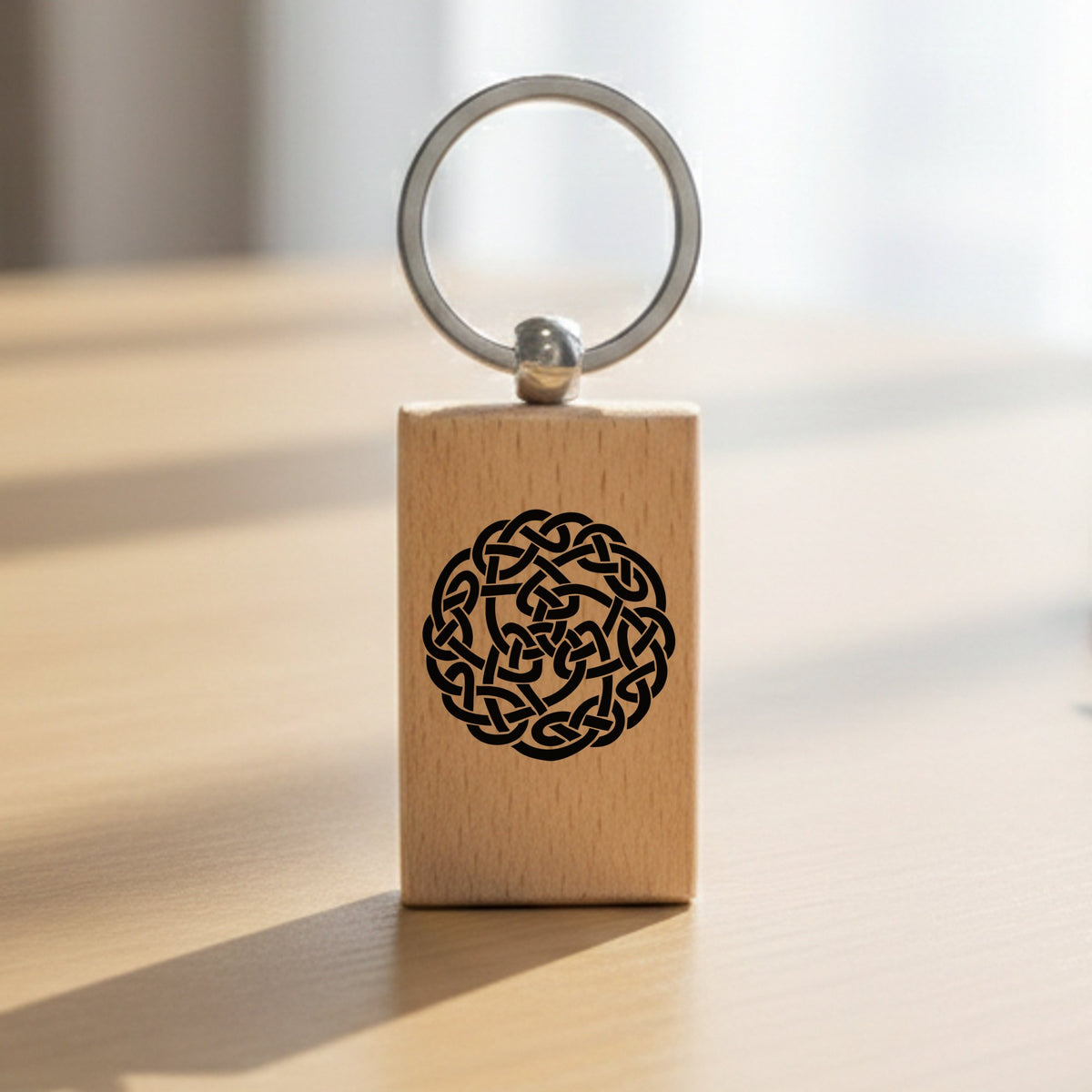 Celtic Knot Circle wooden keyring in standard