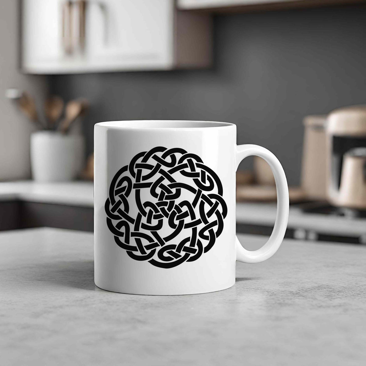 Celtic Knot Circle standard mug in white