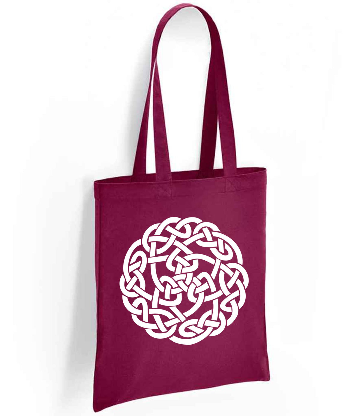Celtic Knot Circle tote bag in burgundy
