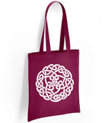 Celtic Knot Circle tote bag in burgundy