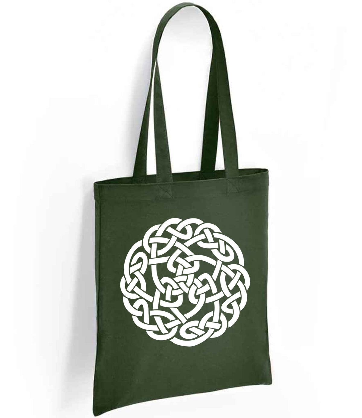 Celtic Knot Circle tote bag in forest green