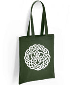 Celtic Knot Circle tote bag in forest green