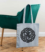 Celtic Knot Circle tote bag in light blue