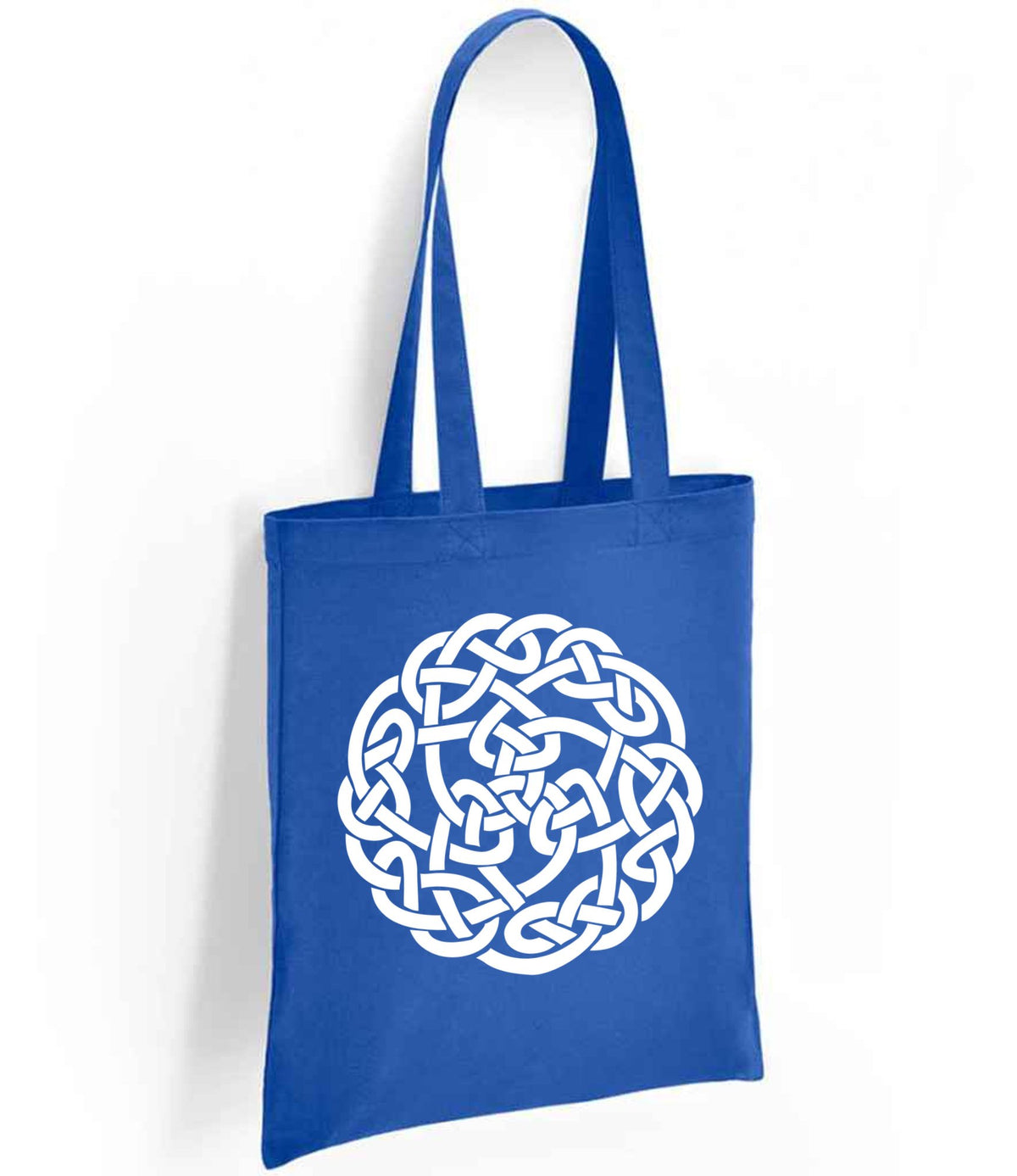 Celtic Knot Circle tote bag in royal blue