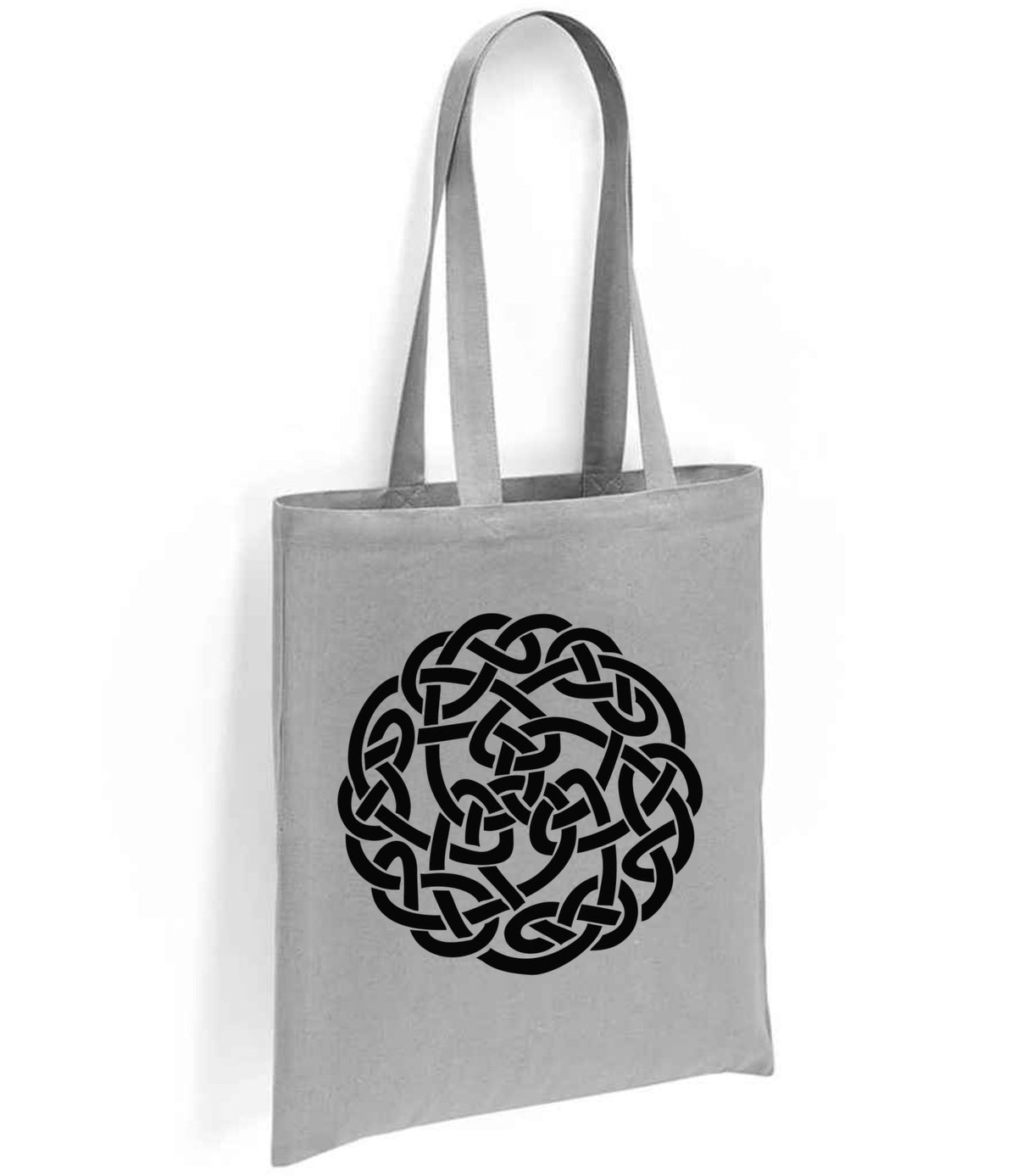 Celtic Knot Circle tote bag in silver