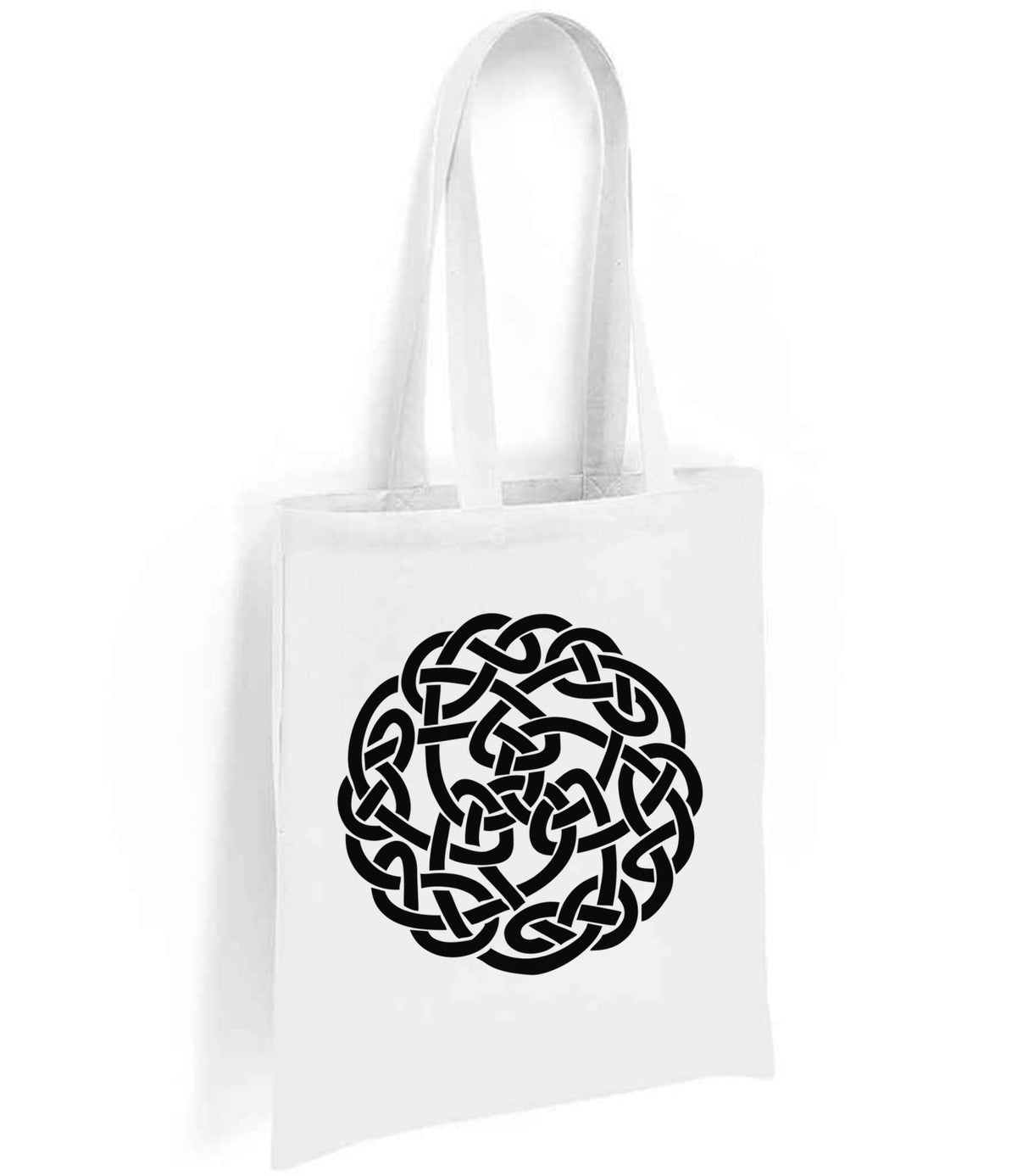 Celtic Knot Circle tote bag in white
