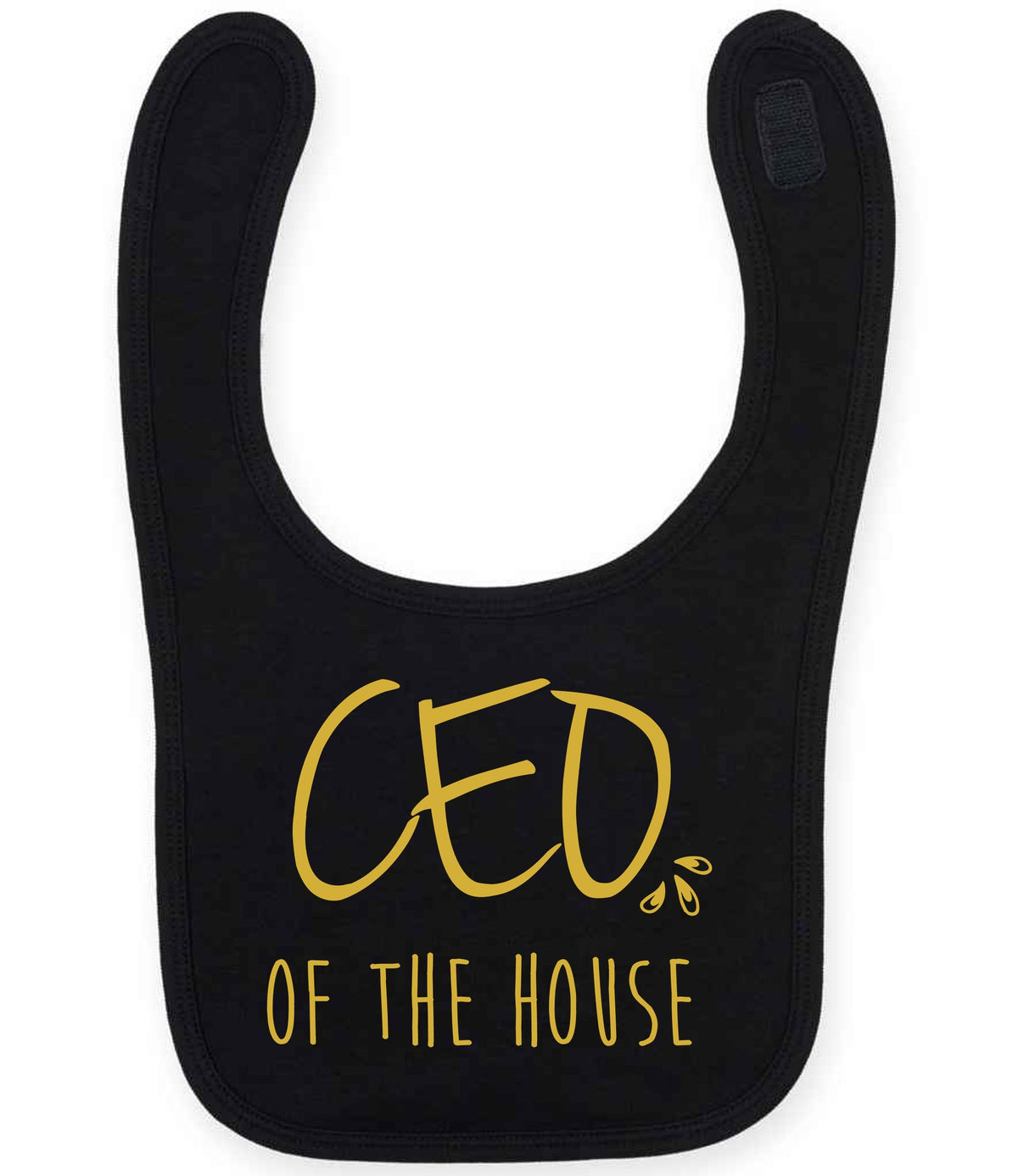 Ceo of the House – Larkwood Baby/Toddler Bib in Black with Gold vinyl