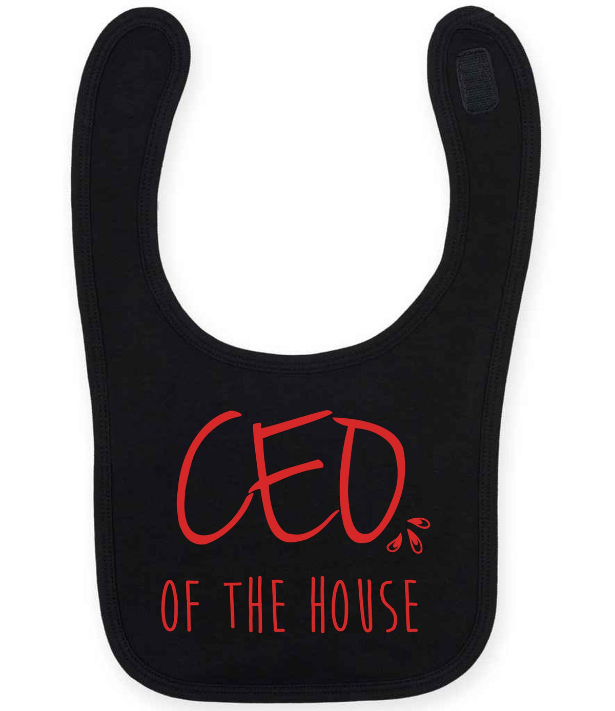 Ceo of the House – Larkwood Baby/Toddler Bib in Black with Red vinyl