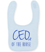 Ceo of the House – Larkwood Baby/Toddler Bib in Pale Blue with Royal Blue vinyl