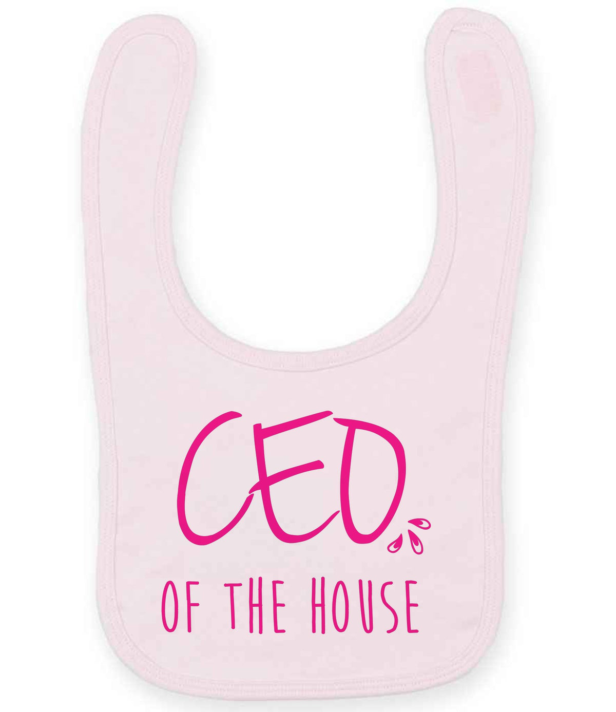 Ceo of the House – Larkwood Baby/Toddler Bib in Pale Pink with Hot Pink vinyl