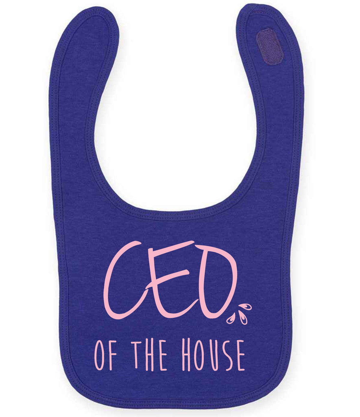Ceo of the House – Larkwood Baby/Toddler Bib in Purple with Baby Pink vinyl
