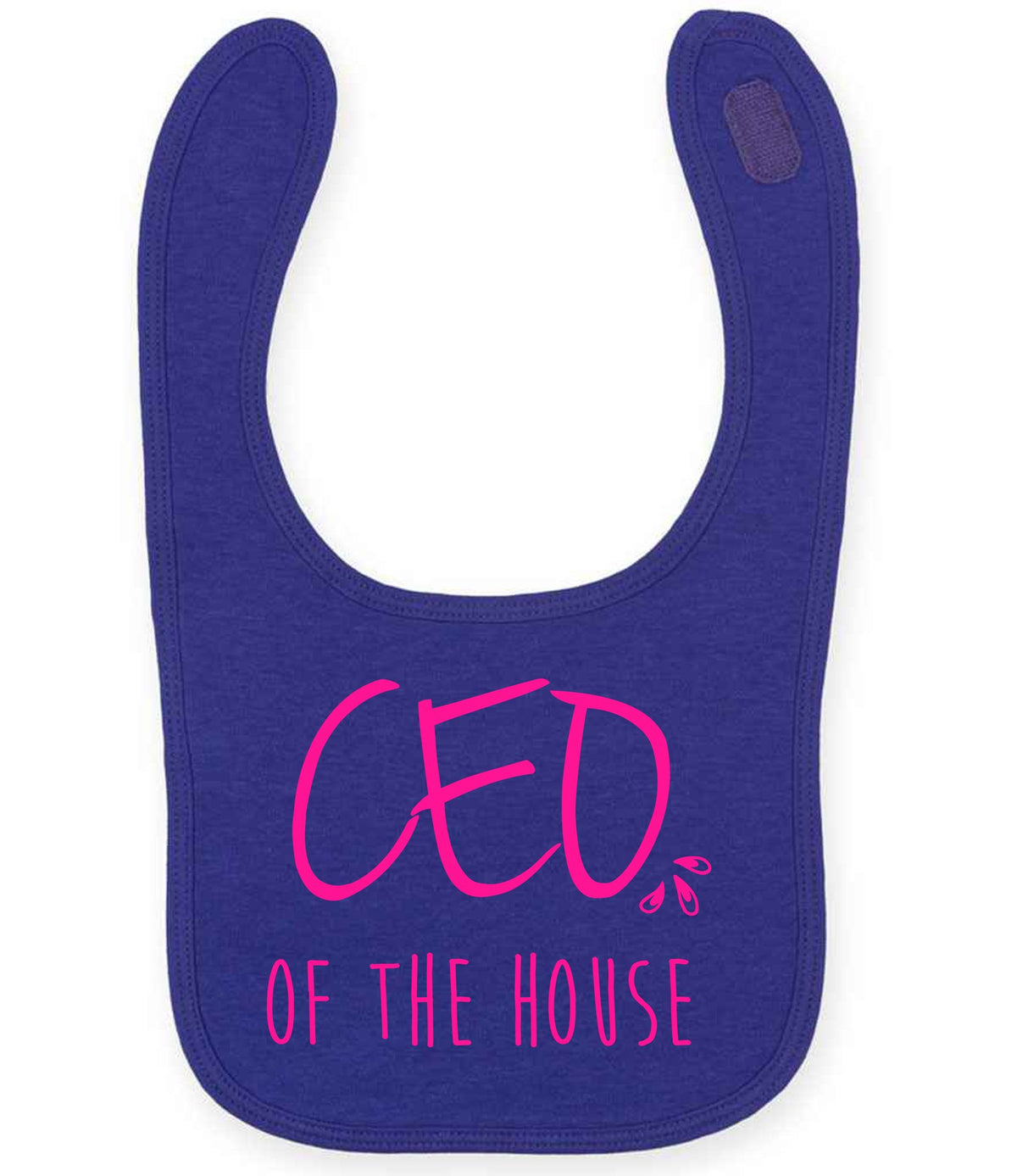 Ceo of the House – Larkwood Baby/Toddler Bib in Purple with Hot Pink vinyl