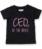 Ceo of the House – Baby T-Shirt in Black with Baby Pink vinyl