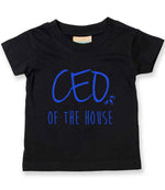 Ceo of the House – Baby T-Shirt in Black with Royal Blue vinyl