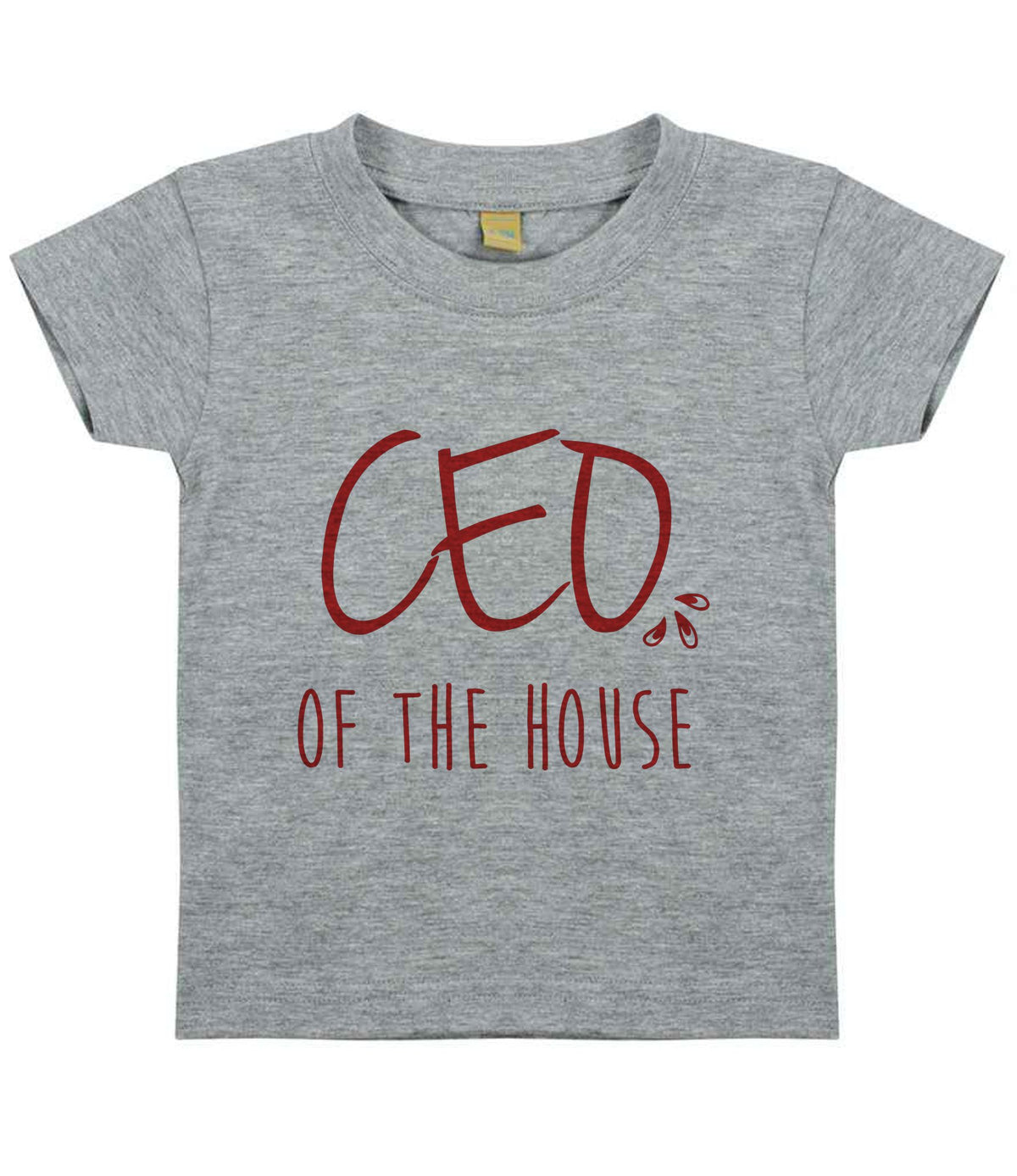Ceo of the House – Baby T-Shirt in Heather Grey with Red vinyl