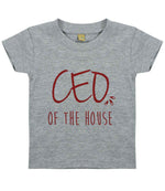 Ceo of the House – Baby T-Shirt in Heather Grey with Red vinyl