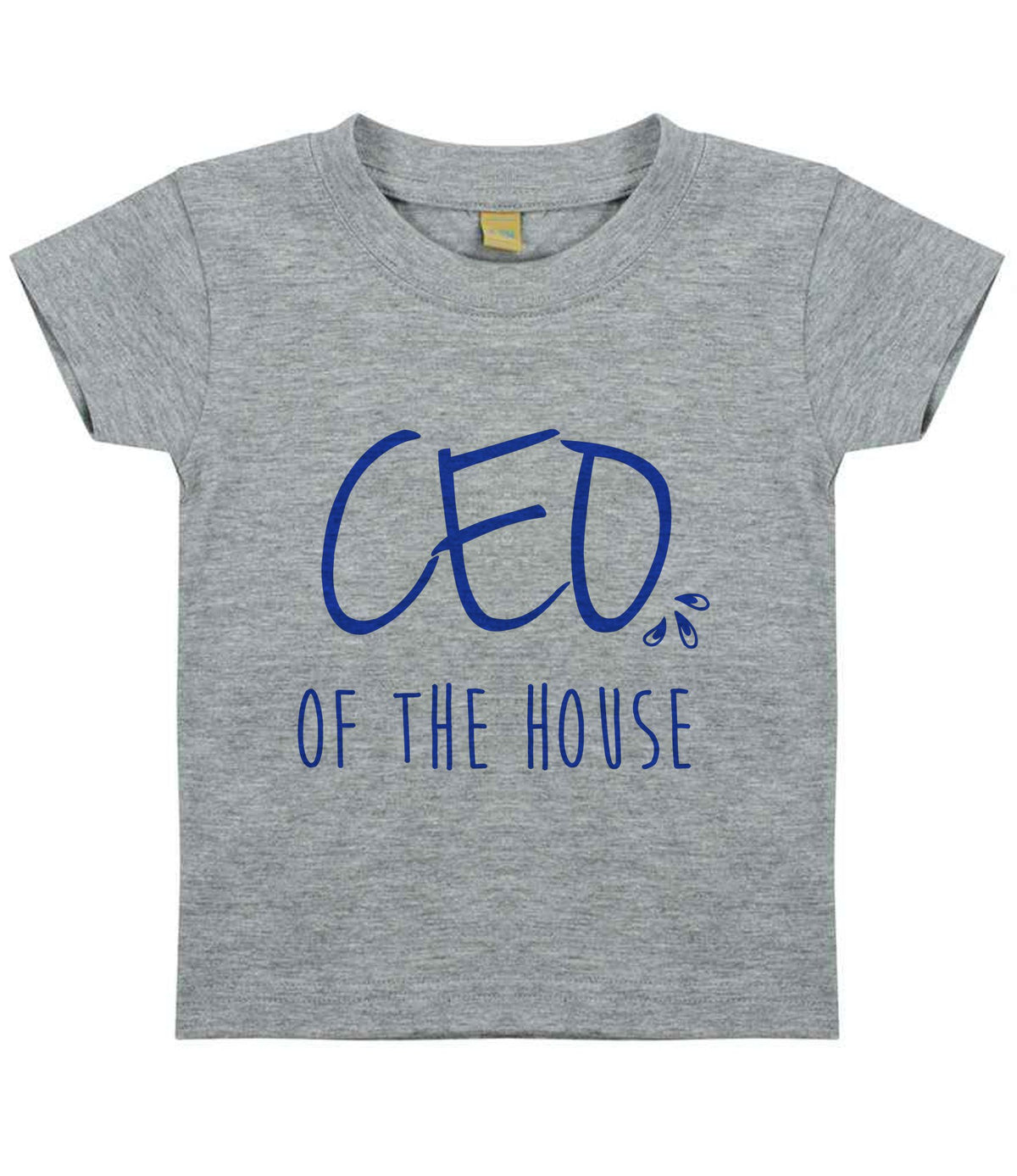 Ceo of the House – Baby T-Shirt in Heather Grey with Royal Blue vinyl