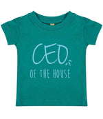 Ceo of the House – Baby T-Shirt in Jade with Baby Blue vinyl
