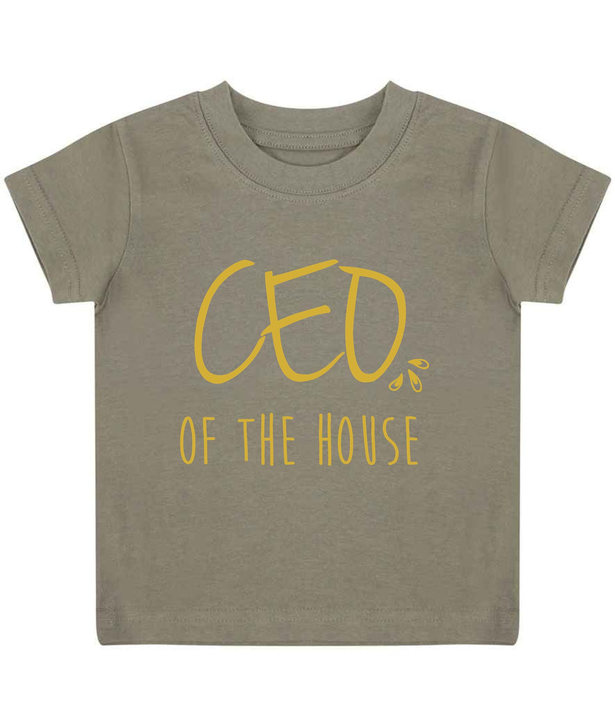 Ceo of the House – Baby T-Shirt in Khaki with Gold vinyl