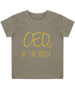 Ceo of the House – Baby T-Shirt in Khaki with Gold vinyl