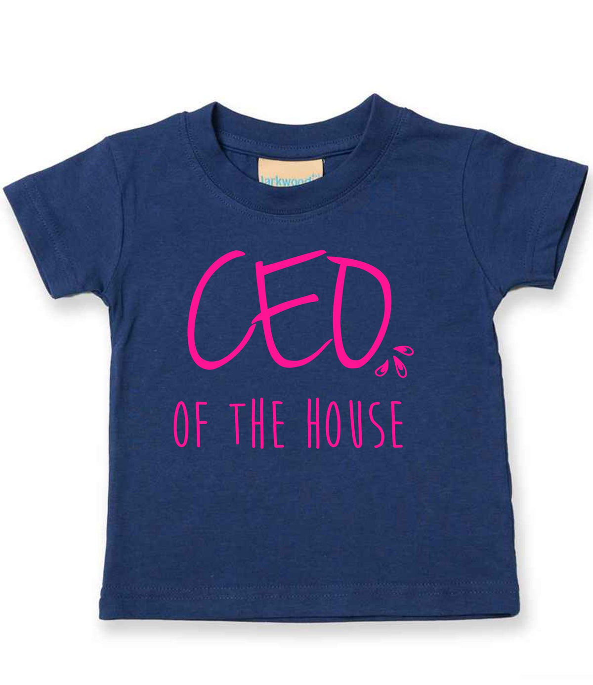 Ceo of the House – Baby T-Shirt in Navy with Hot Pink vinyl