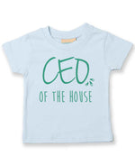 Ceo of the House – Baby T-Shirt in Pale Blue with Mint vinyl