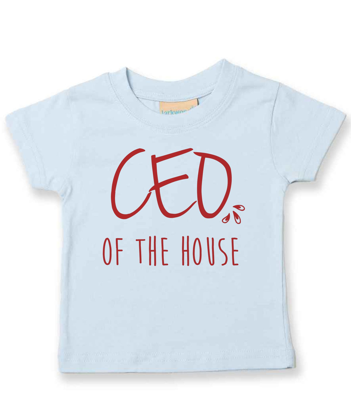 Ceo of the House – Baby T-Shirt in Pale Blue with Red vinyl