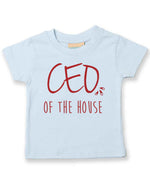 Ceo of the House – Baby T-Shirt in Pale Blue with Red vinyl