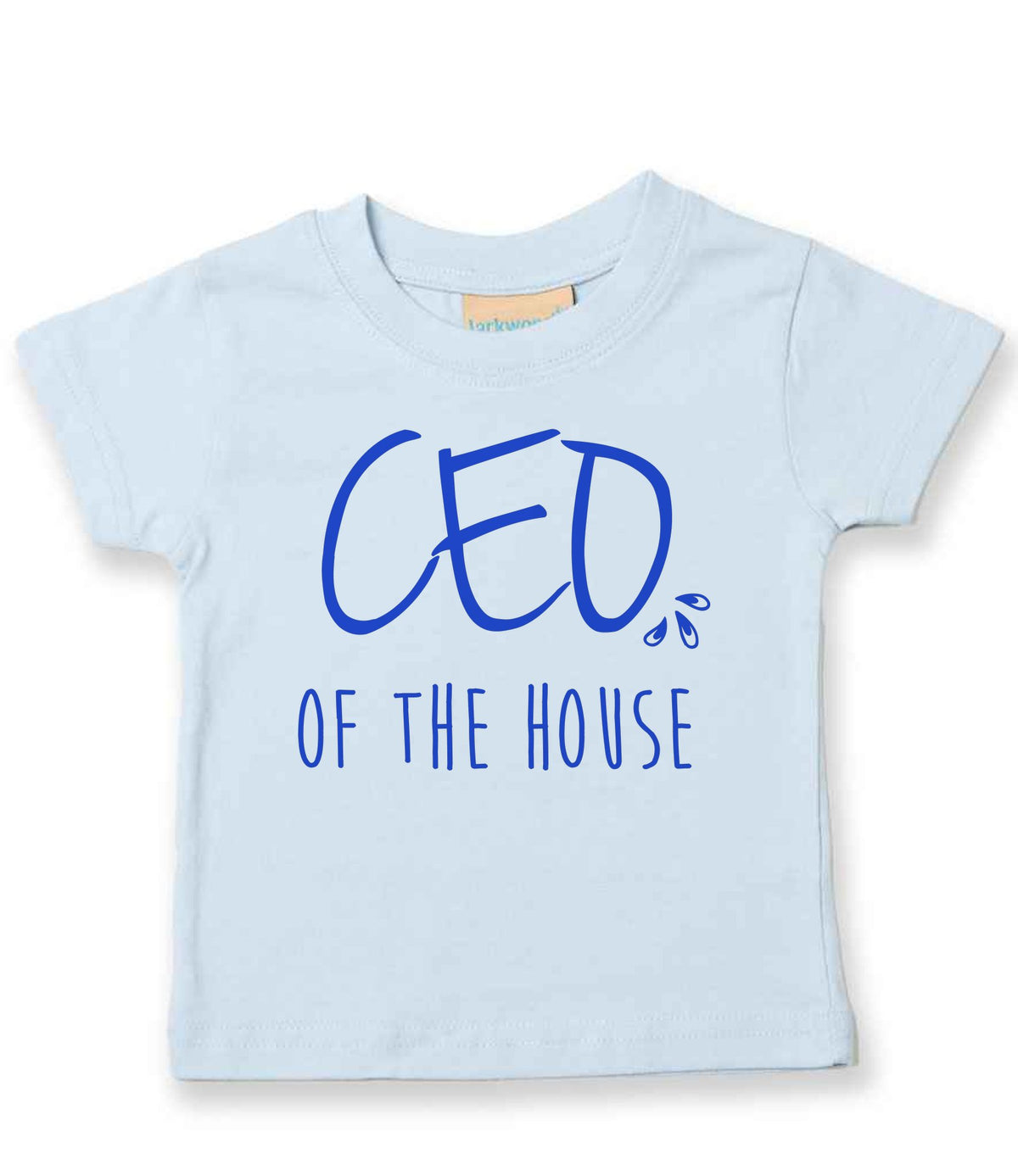 Ceo of the House – Baby T-Shirt in Pale Blue with Royal Blue vinyl