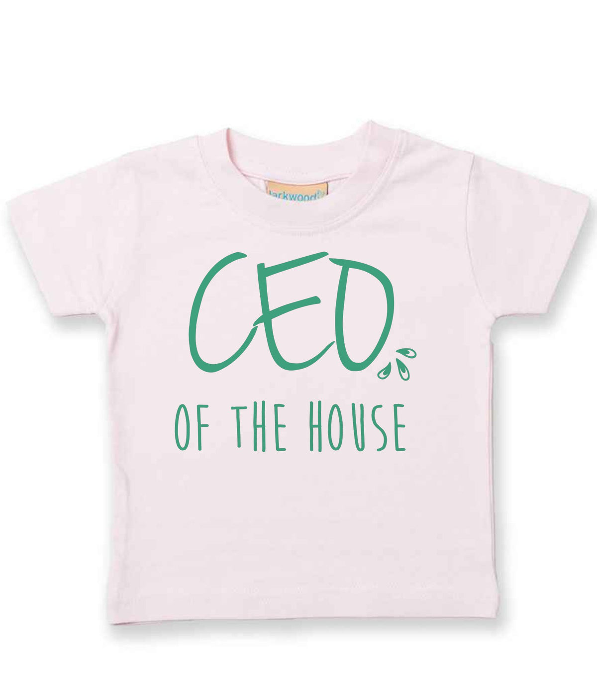 Ceo of the House – Baby T-Shirt in Pale Pink with Mint vinyl