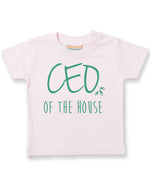 Ceo of the House – Baby T-Shirt in Pale Pink with Mint vinyl
