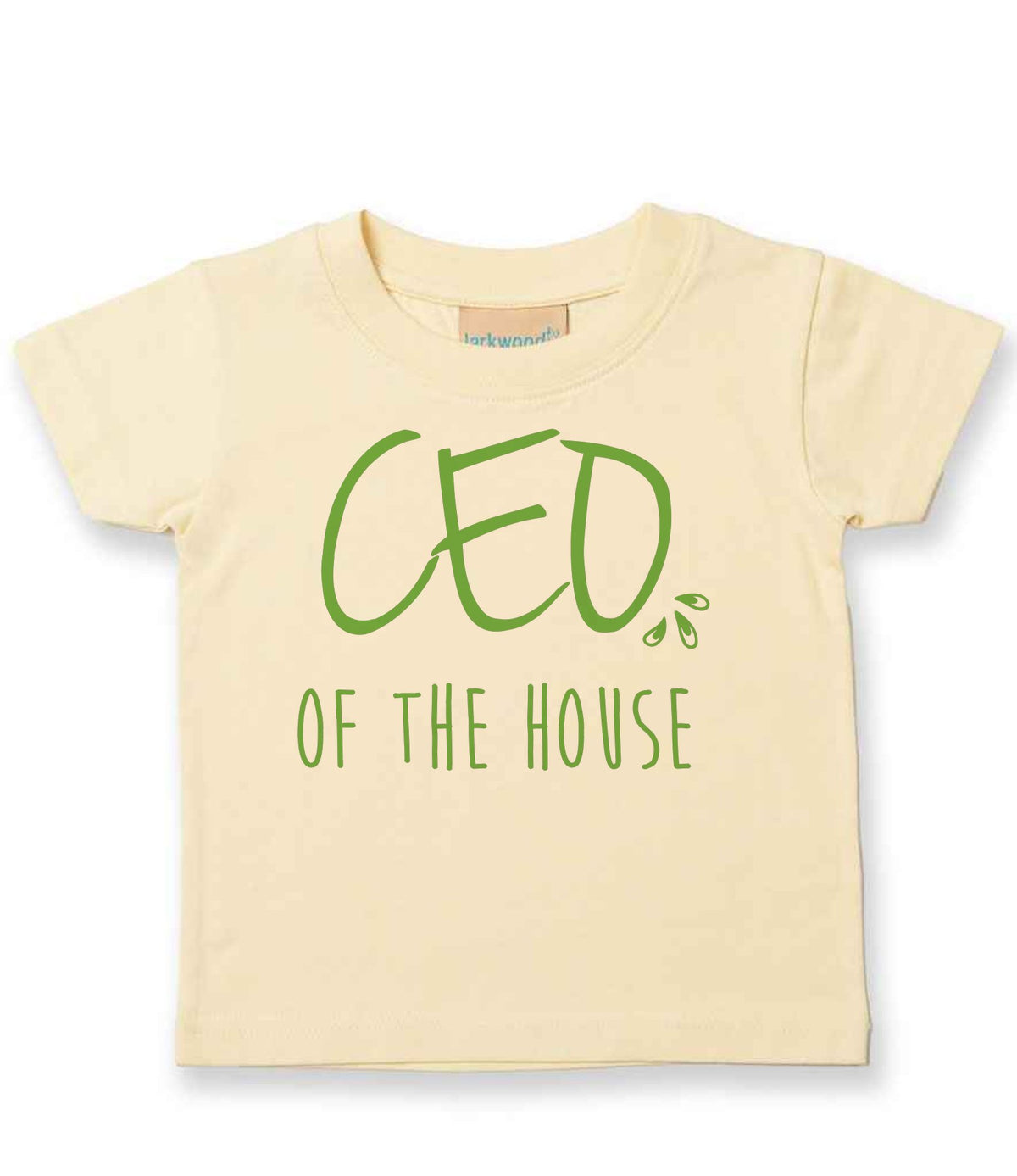 Ceo of the House – Baby T-Shirt in Pale Yellow with Apple Green vinyl